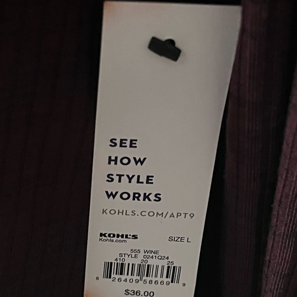 Wine Long Sleeve Blouse Large NWT - Picture 3 of 4
